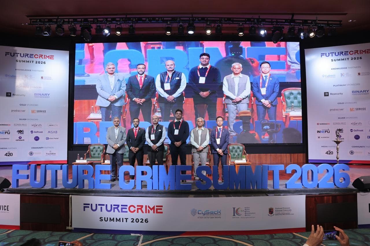 Panelists on stage at Future Crime Summit 2026